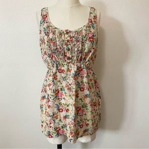 Two Hearts Maternity Cream & Pink Floral Top Size L